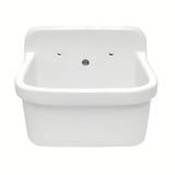 Biała wisząca ceramiczna zlew gospodarczy Vitra z przelewem, wymiar 43x37 cm.