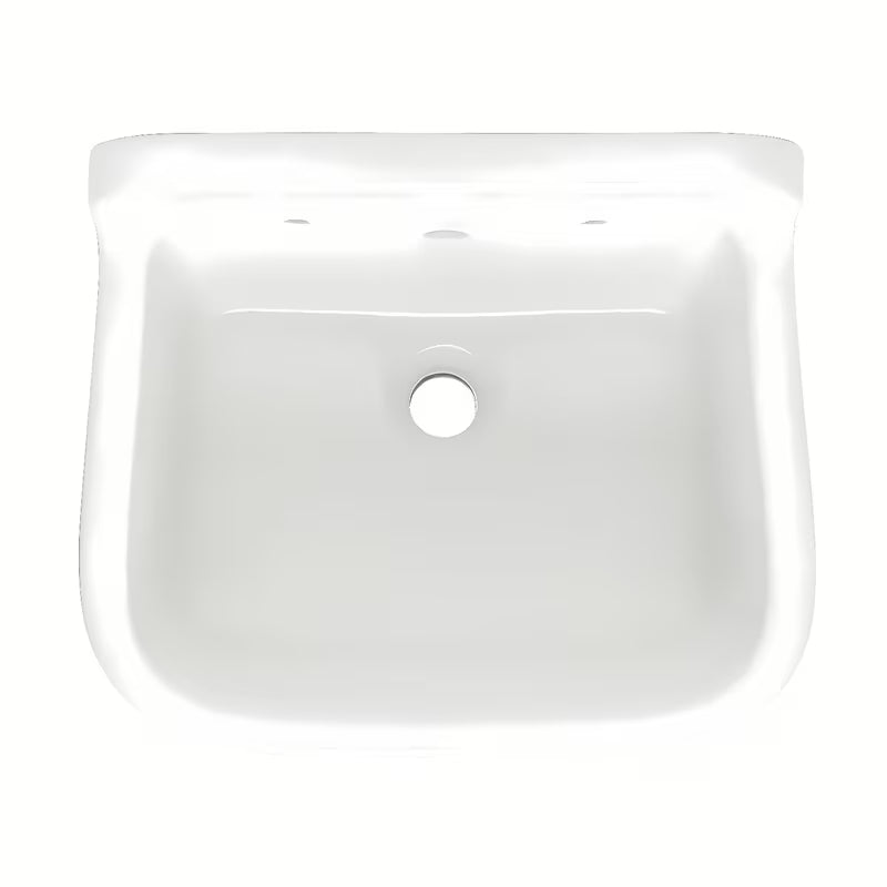 Biała wisząca ceramiczna zlew gospodarczy Vitra z przelewem, wymiar 43x37 cm.