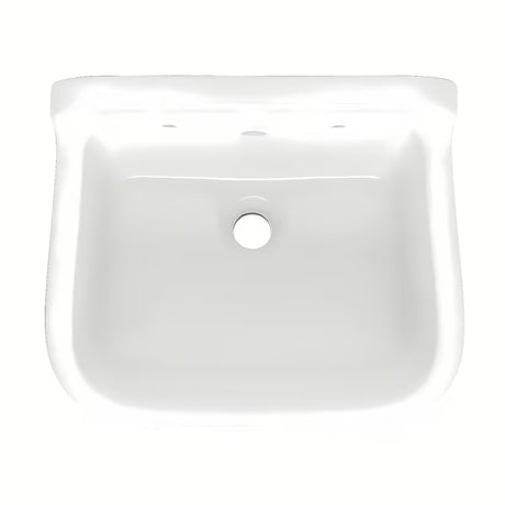 Biała wisząca ceramiczna zlew gospodarczy Vitra z przelewem, wymiar 43x37 cm.