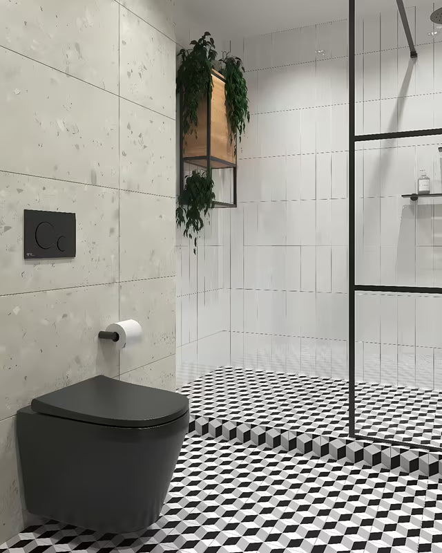Czarna miska WC wisząca vitra Integra z deską soft Close ze spłukiwaniem Rim-Ex