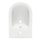 Biały wiszący bidet Vitra Integra z otworem na baterię i przelewem