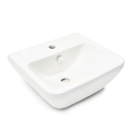 Biała ceramiczna umywalka wiszące vitra Integra 45x40 cm z otworem na baterię pośrodku