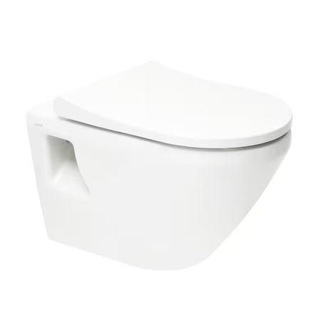 Biała miska WC wisząca vitra Integra bez układu spłukującego z technologią Rim-Ex i deską soft Close.