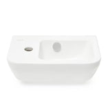 Biała ceramiczna mała umywalka Vitra Integra 37x22 cm z otworem na baterię po lewej stronie, w połysku