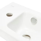 Biała ceramiczna mała umywalka Vitra Integra 37x22 cm z otworem na baterię po lewej stronie, w połysku