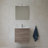 Zestaw mebli Łazienkowych Vitra Mia 59 x 39,5 cm w dekorze cordoba z szafką, umywalką, lustrem i oświetleniem LED