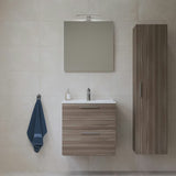 Zestaw mebli Łazienkowych Vitra Mia 59 x 39,5 cm w dekorze cordoba z szafką, umywalką, lustrem i oświetleniem LED