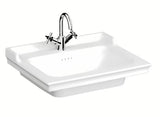 Vitra Ricordi wiszące umywalka ceramiczna biała 65 x 53 cm z otworem pro na baterię pośrodku