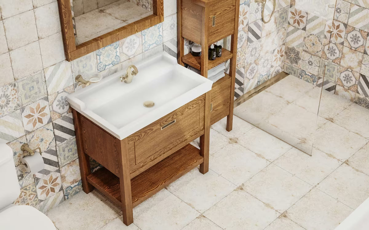 Biała ceramiczna umywalka wisząca Vitra Ricordi 80 x 53 cm z otworem pro na baterię pośrodku i z przelewem.