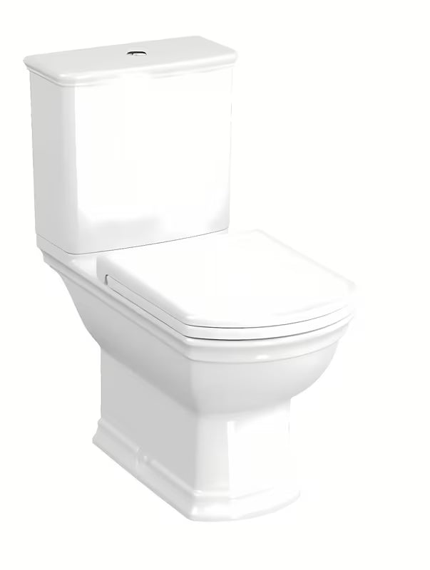 Białe KOMPAKT wc Vitra Ricordi z odpływem vario, w komplecie z armaturą, bez WC deske