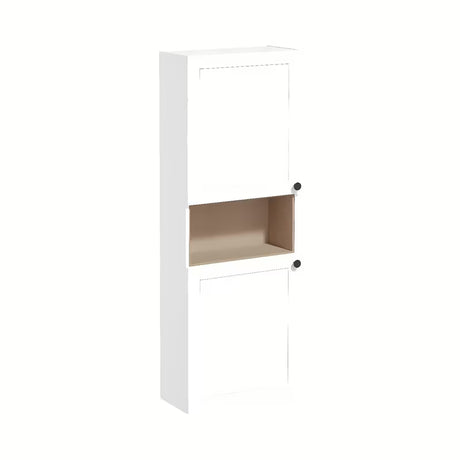 Wisząca szafka łazienkowa Vitra Root Classic 55x155x25 cm w matowej bieli z czarnymi uchwytami
