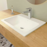 Umywalka wpuszczana W Blat Vitra S20 55 x 45 cm z białej ceramiki z przelewem i otworem pro baterię pośrodku