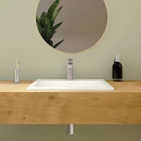 Umywalka wpuszczana W Blat Vitra S20 55 x 45 cm z białej ceramiki z przelewem i otworem pro baterię pośrodku