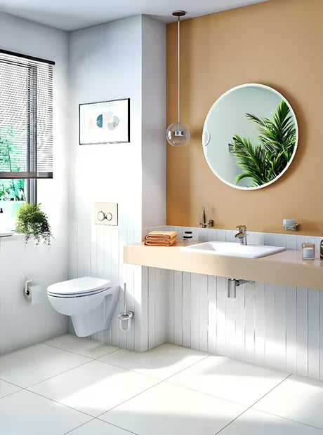 Umywalka wpuszczana W Blat Vitra S20 55 x 45 cm z białej ceramiki z przelewem i otworem pro baterię pośrodku