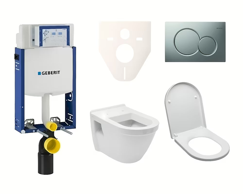 Zestaw WC podtynkowy Vitra Integra z modułem do zabudowy i spłuczką Geberit pro do nowoczesnej łazienki.
