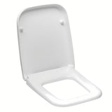 Białe DESKA sedesowa Vitra Shift z duroplastu z soft Close oraz metalowymi zawiasami z ukrytym mocowaniem.