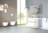 Biały wiszący bidet vitra Shift z ukrytym mocowaniem ceramiki, bez widocznych zaślepek i otworów.