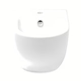 Biały wiszący bidet vitra Shift z ukrytym mocowaniem ceramiki, bez widocznych zaślepek i otworów.