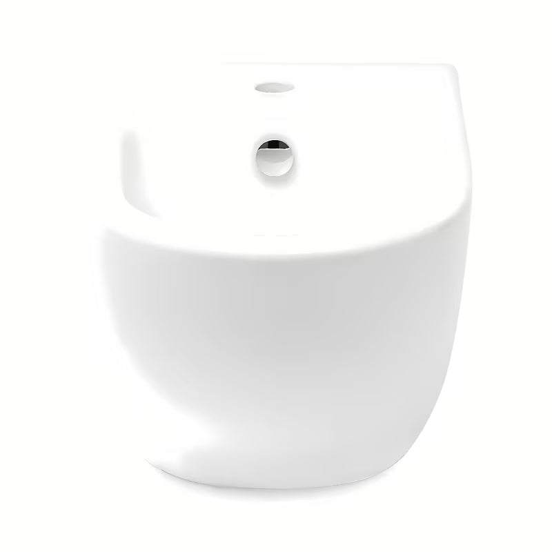Biały wiszący bidet vitra Shift z ukrytym mocowaniem ceramiki, bez widocznych zaślepek i otworów.