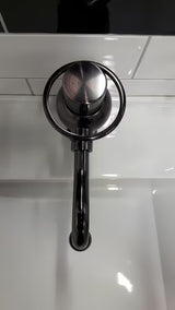 Jednouchwytowa stojąca bateria umywalkowa WF Industrial Dark-Metal bez odpływu w wykończeniu olejowany brąz.