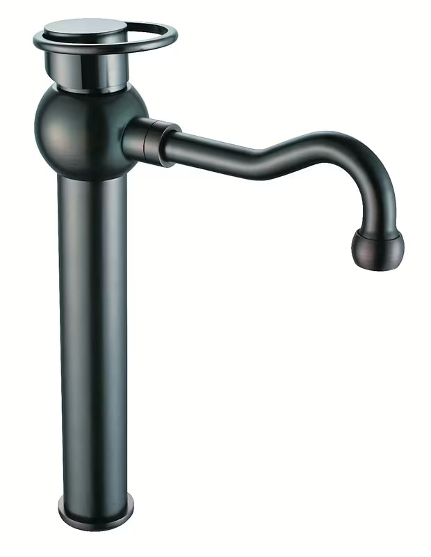 Wysoka jednouchwytowa bateria umywalkowa stojąca WF Industrial w wykończeniu olejowany brąz Dark-Metal.