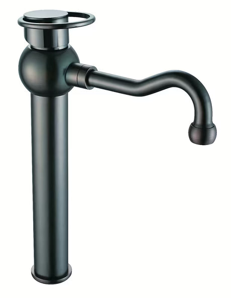 Wysoka jednouchwytowa bateria umywalkowa stojąca WF Industrial w wykończeniu olejowany brąz Dark-Metal.