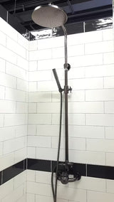 System prysznicowy WF Industrial w wykończeniu olejowany brąz z deszczownicą 20 cm
