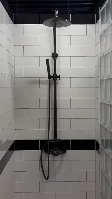 System prysznicowy WF Industrial w wykończeniu olejowany brąz z deszczownicą 20 cm