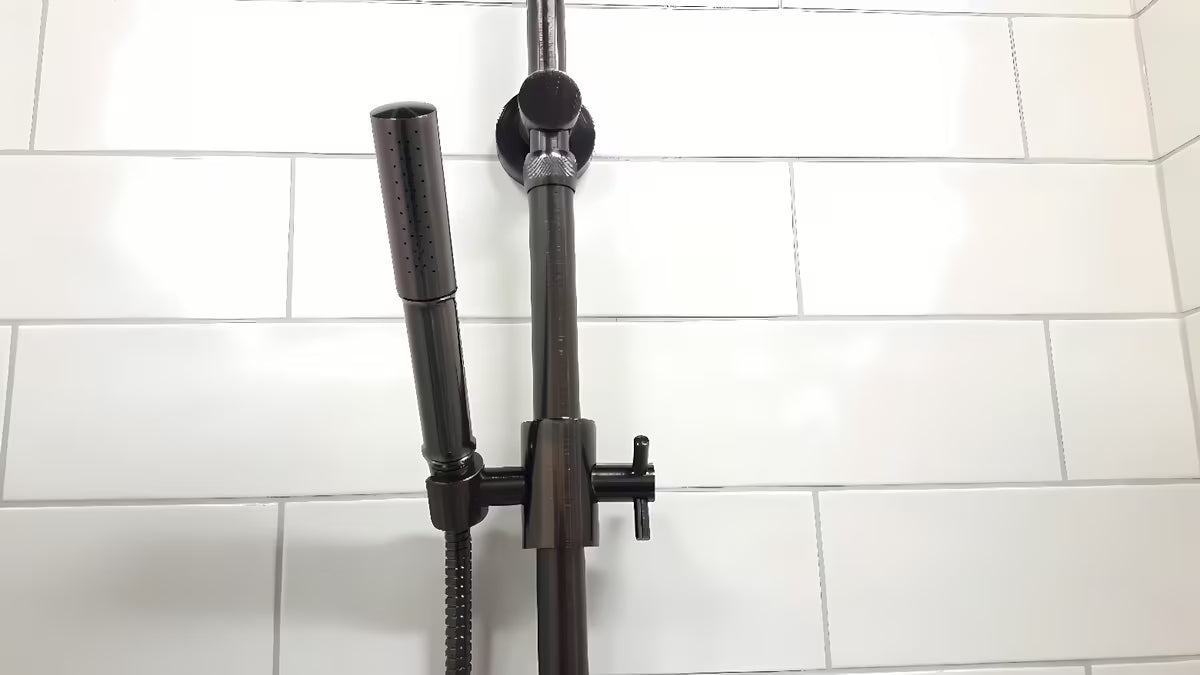 System prysznicowy WF Industrial w wykończeniu olejowany brąz z deszczownicą 20 cm